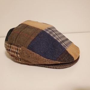 Hanna Hats Handcrafted Donegal Ireland Tweed Patchwork Wool L Newsboy Hat Cap
